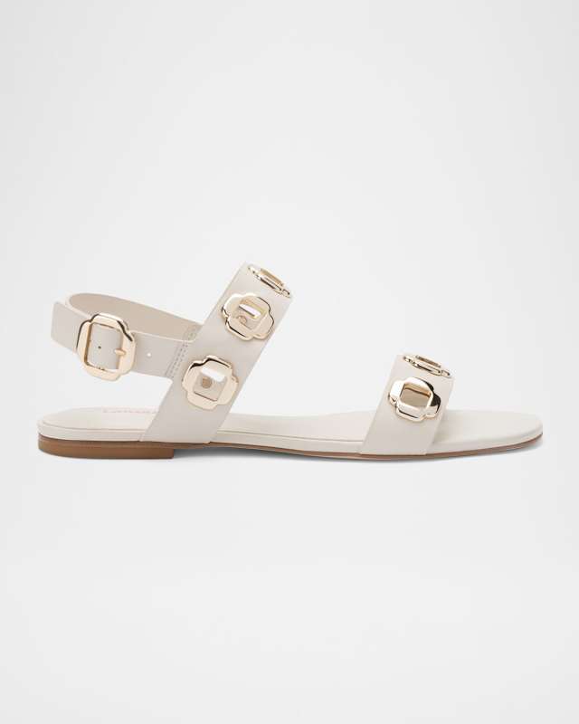 Milano Leather Dual-Buckle Slingback Sandals